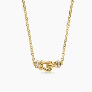 David Yurman Gold Necklace with Silver Details
